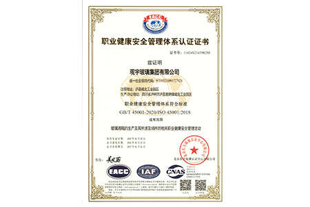 职业健康管理体系认证证书